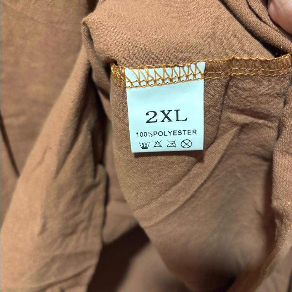 NWOT Women's Ruffled Brown Top - Picture 10 of 11